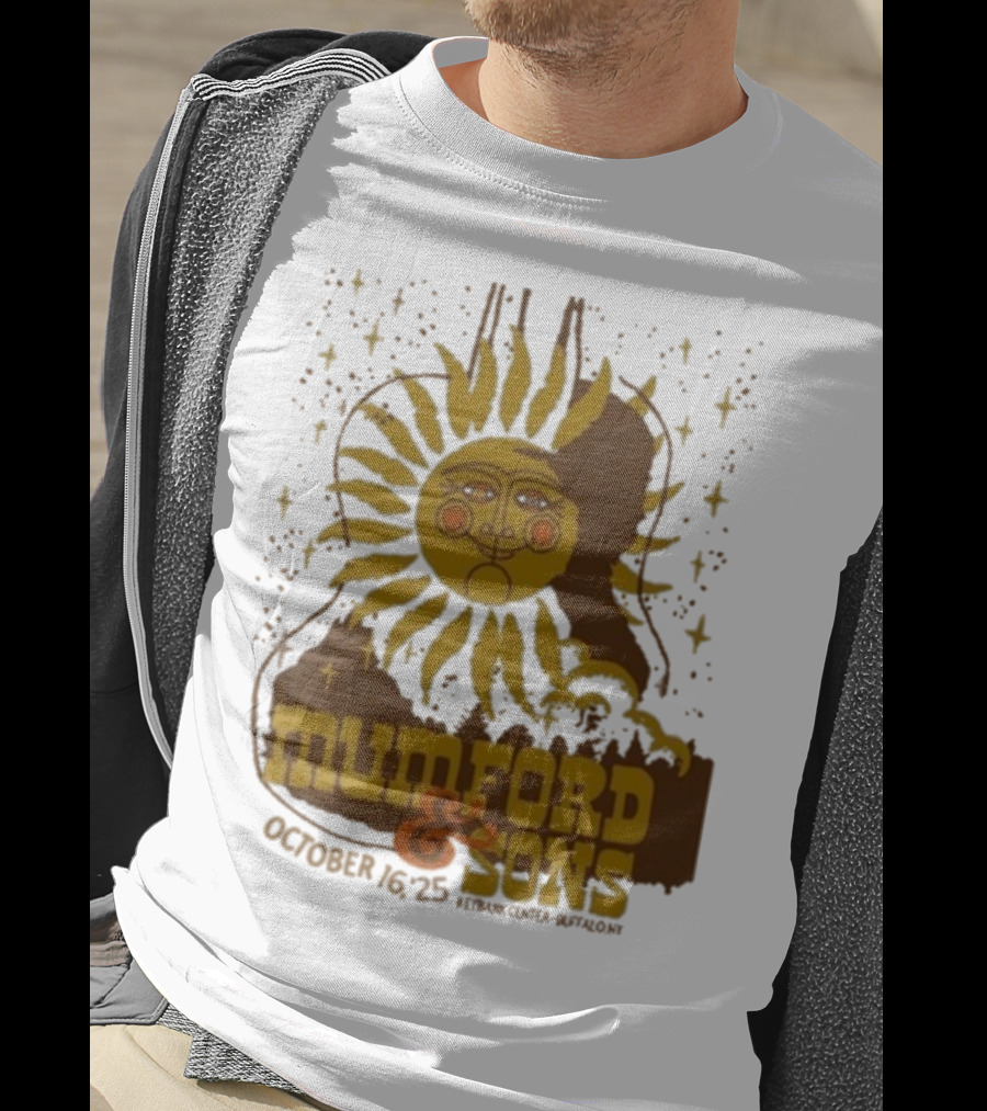 Mumford & Sons 2025 October 16 Pyramid Center Buffalo NY Sun Guitar T-Shirt
