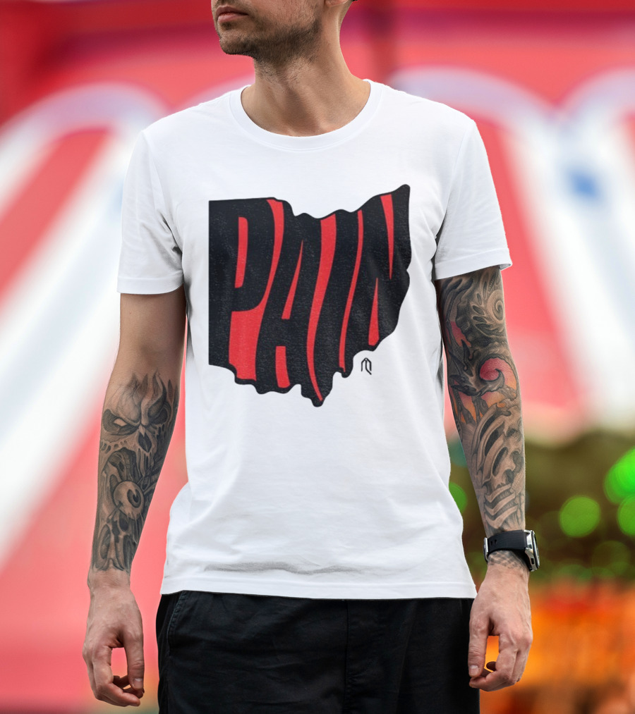 Ohio State Buckeyes Football Pain Map Design T-Shirt