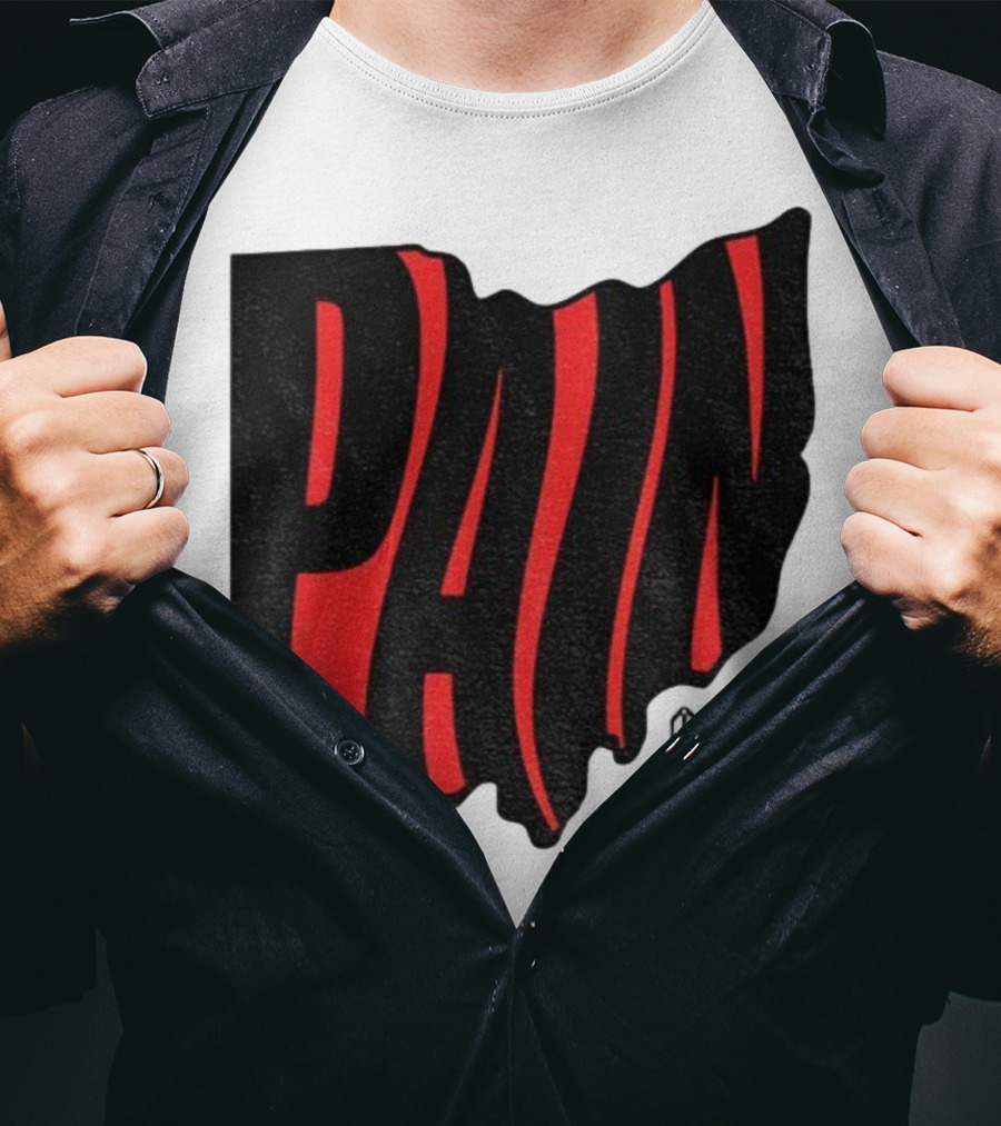 Ohio State Buckeyes Football Pain Map Design T-Shirt