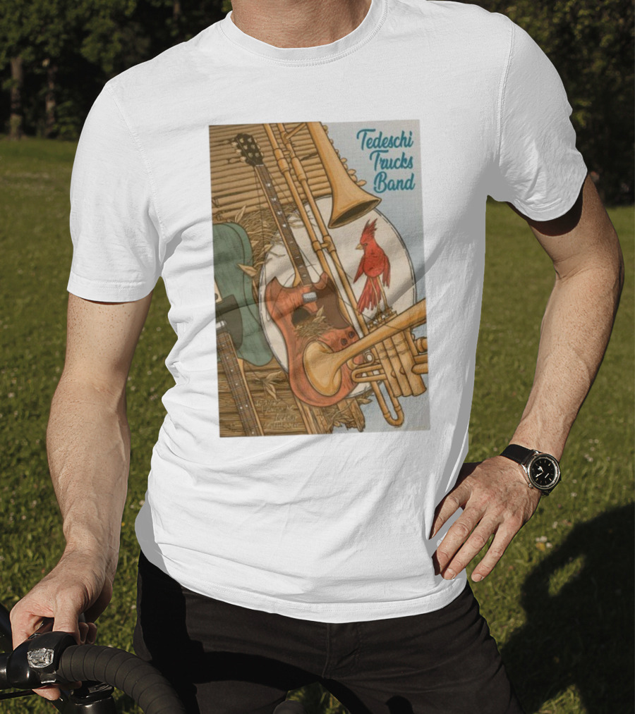 Tedeschi Trucks Band Red Hat Amphitheater October 17 2025 Cardinal Guitar Trombone T-Shirt