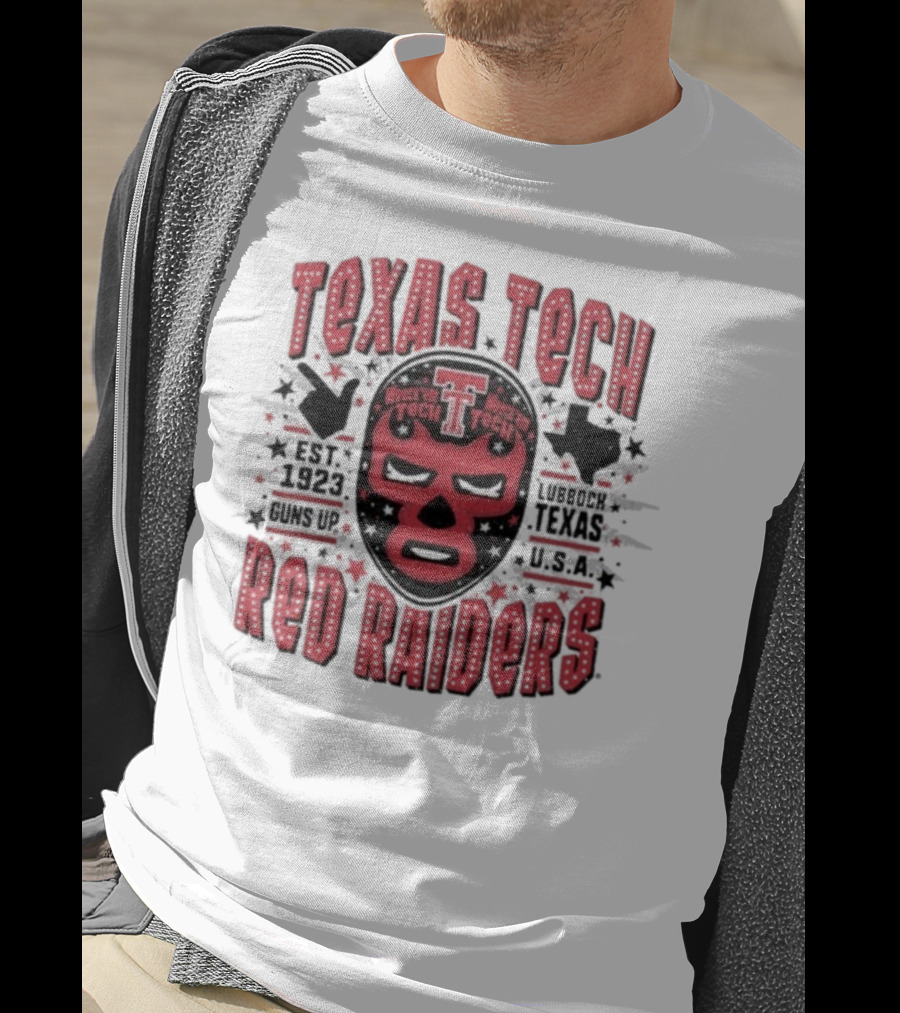 Texas Tech Red Raiders Lubbock Texas USA Luchador Mask Guns Up Est 1923 Iconic Symbol T-Shirt