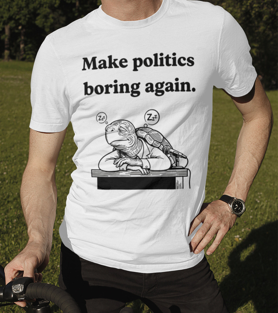 Turtles Mitch McConnell Make Politics Boring Again Satirical Meme T-Shirt