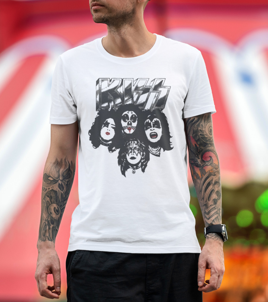 KISS 50th Anniversary Band Member Faces And Logo T-Shirt