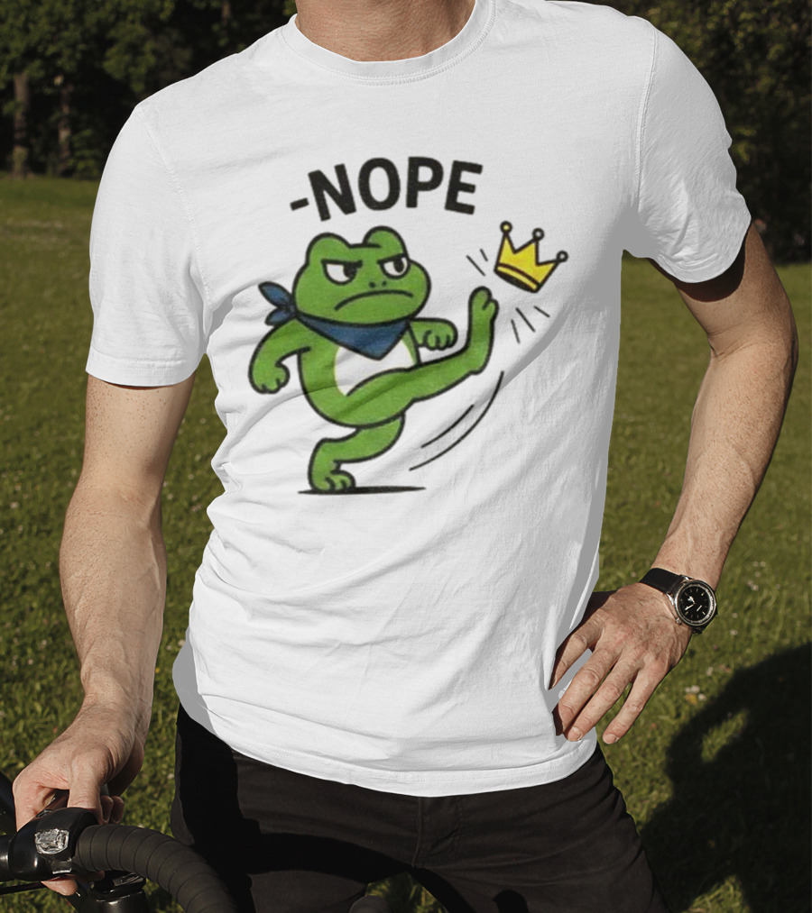Portland Frog Nope Kicking Crown Political Meme T-Shirt