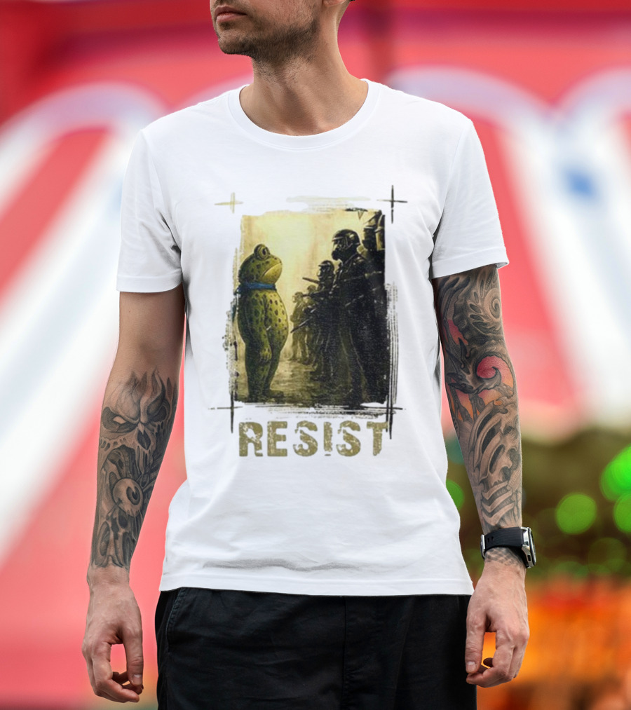 Resist Portland Frog Protest Vintage Activist Police Confrontation T-Shirt