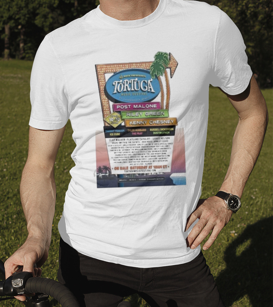 Rock The Ocean’s Tortuga Music Festival April 10 12 2026 Ft Lauderdale Beach Post Malone Riley Green Kenny Chesney T-Shirt