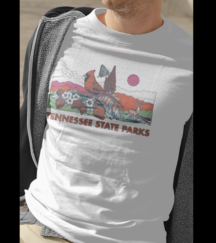 Tennessee State Parks Cardinal Strawberry Sumac Nature Scene T-Shirt