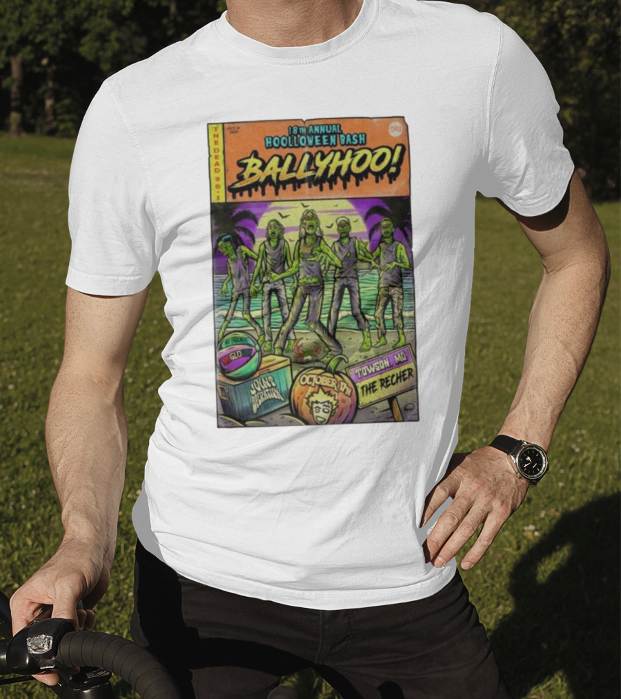 18th Annual Hoolloween Bash Ballyhoo October 17 2025 The Recher Towson MD Palm Trees Zombies T-Shirt