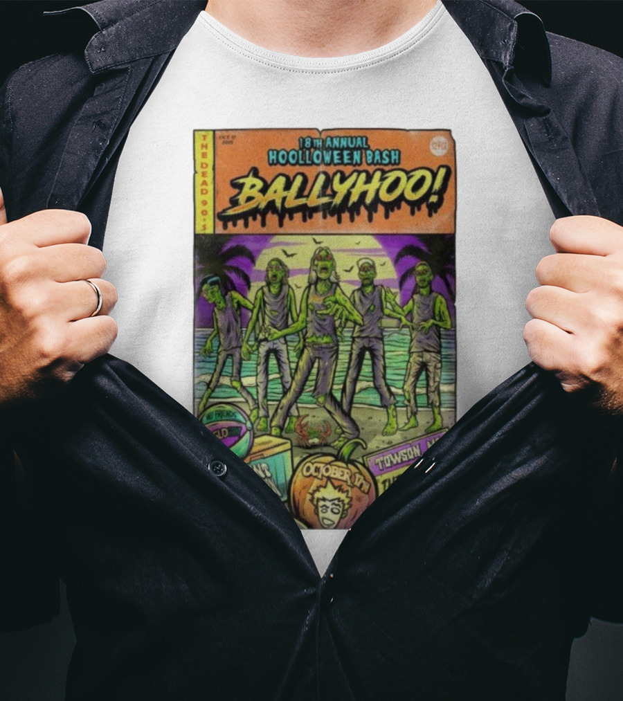 18th Annual Hoolloween Bash Ballyhoo October 17 2025 The Recher Towson MD Palm Trees Zombies T-Shirt