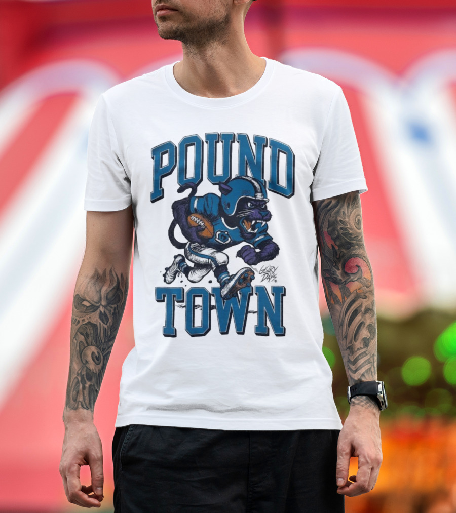Carolina Panthers Pound Town Running Mascot Glory Days T-Shirt
