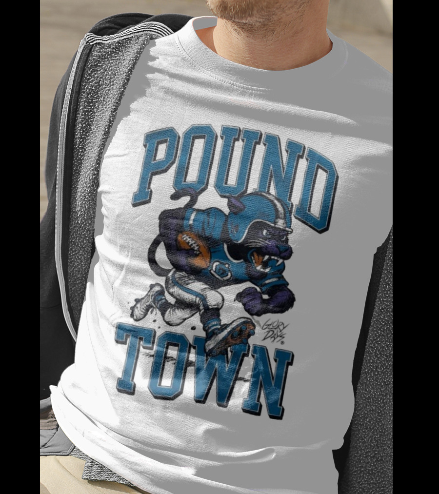 Carolina Panthers Pound Town Running Mascot Glory Days T-Shirt