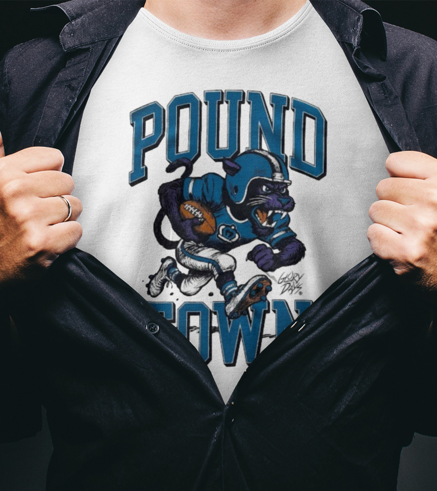 Carolina Panthers Pound Town Running Mascot Glory Days T-Shirt