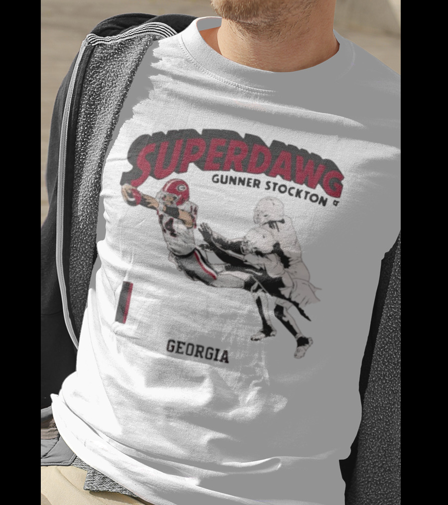 SuperDawg Gunner Stockton Georgia Football Player Action T-Shirt