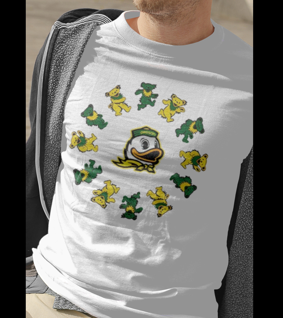 Oregon Ducks Grateful Dead Dancing Bears Circle T-Shirt
