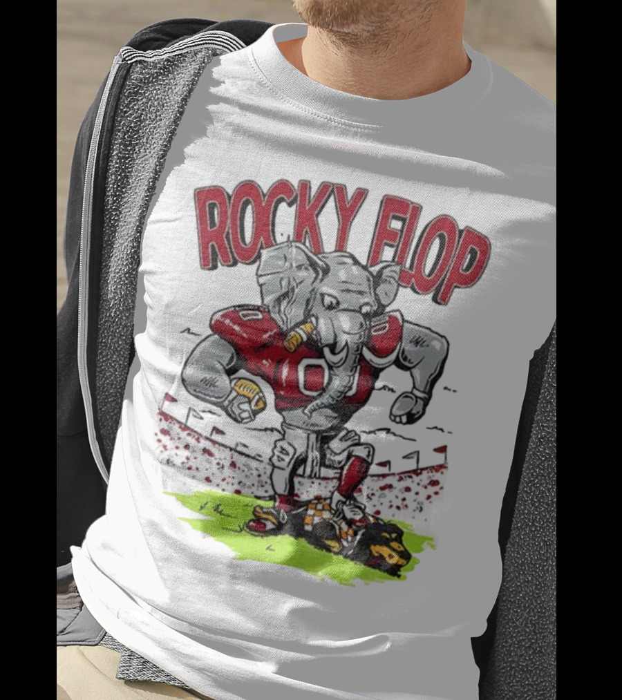 Rocky Flop Alabama Crimson Tide Football Elephant Dominating Georgia Bulldogs T-Shirt