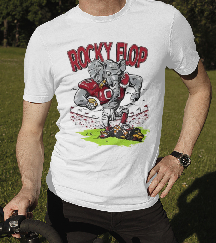 Rocky Flop Alabama Crimson Tide Football Elephant Dominating Georgia Bulldogs T-Shirt