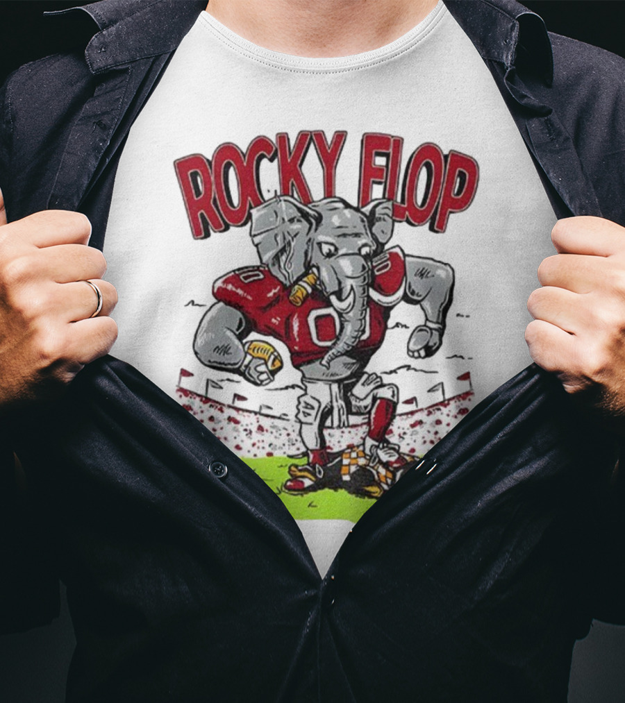 Rocky Flop Alabama Crimson Tide Football Elephant Dominating Georgia Bulldogs T-Shirt