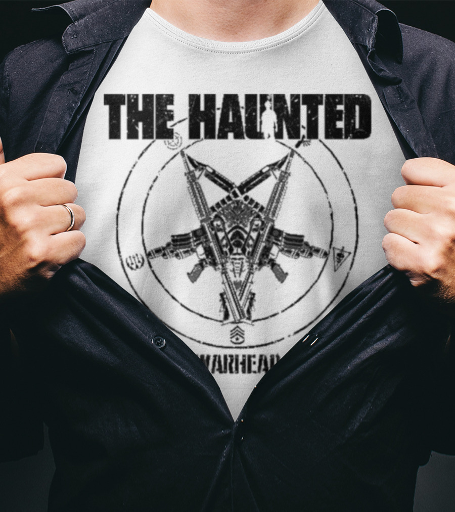 The Haunted Warhead Occult Symbolic Skull And Gun Emblem T-Shirt