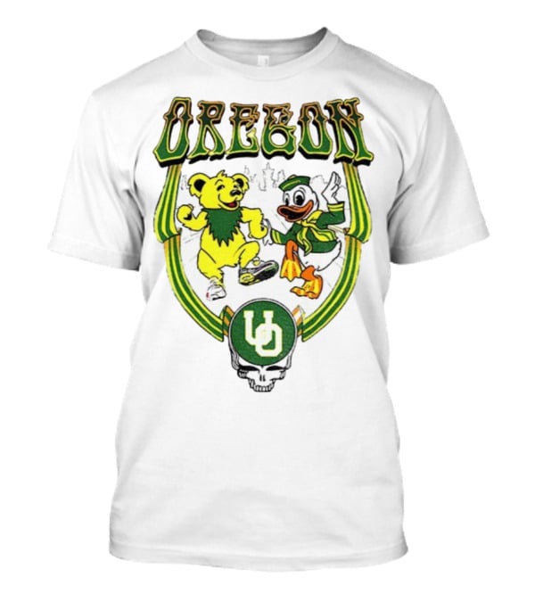 Oregon Ducks Grateful Dead Dancing Bear X Donald Duck Collaboration T-Shirt