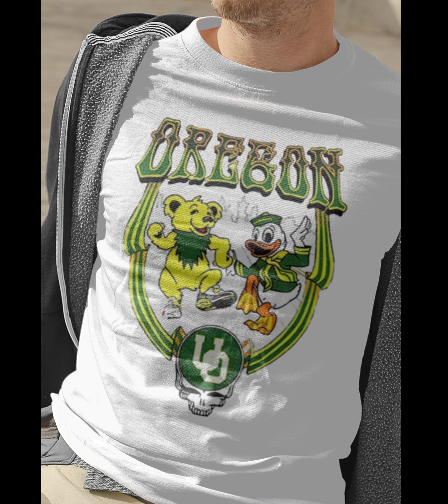 Oregon Ducks Grateful Dead Dancing Bear X Donald Duck Collaboration T-Shirt