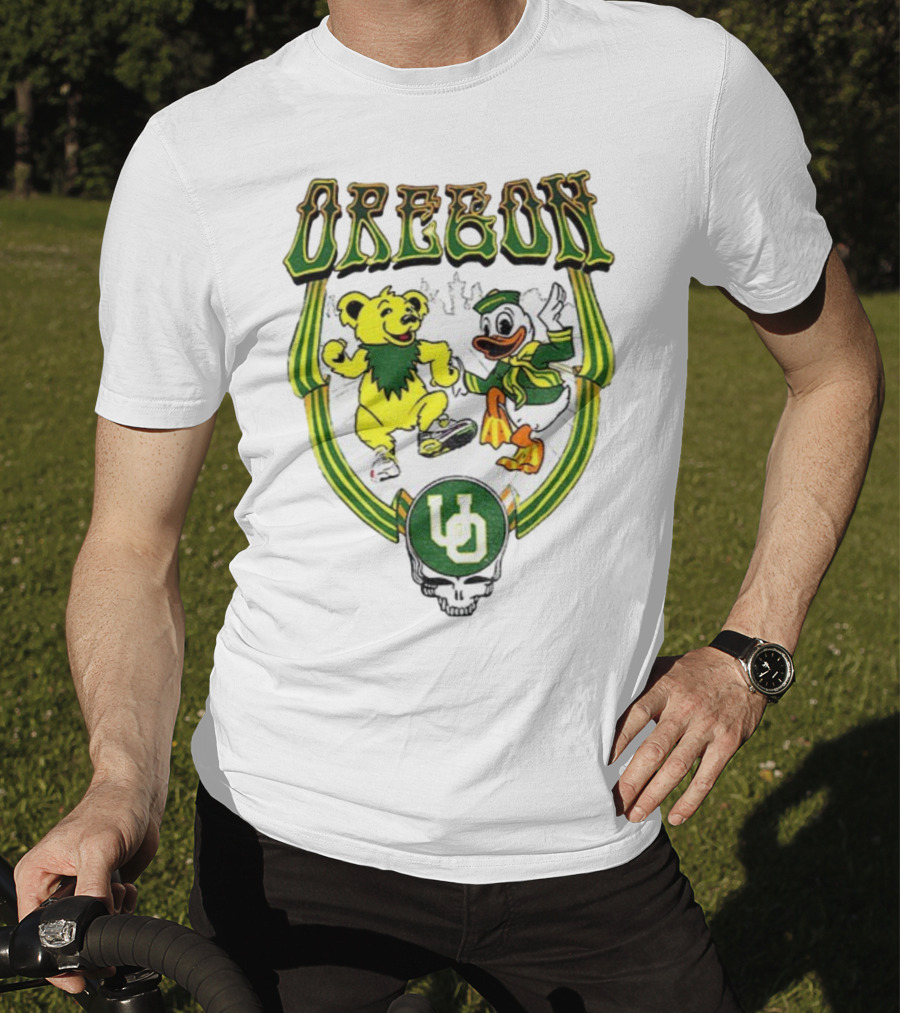 Oregon Ducks Grateful Dead Dancing Bear X Donald Duck Collaboration T-Shirt