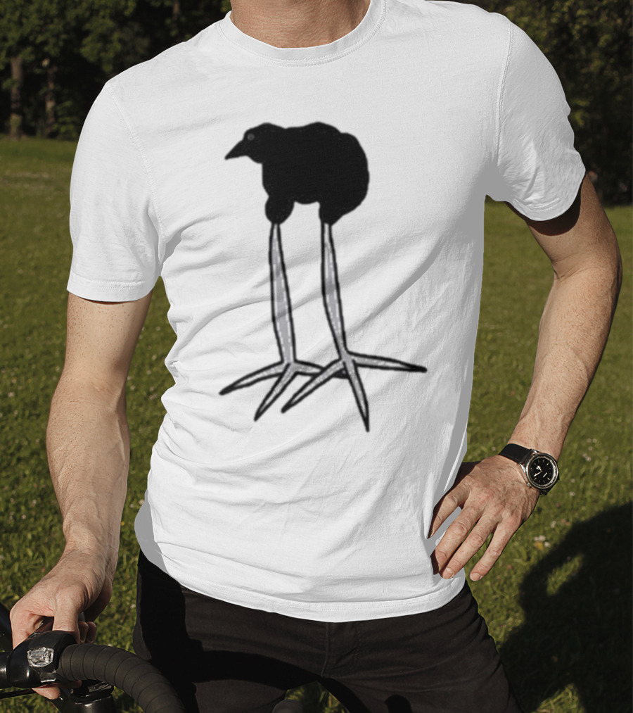 Zasha Charcoal Raven Bird Long Legs T-Shirt