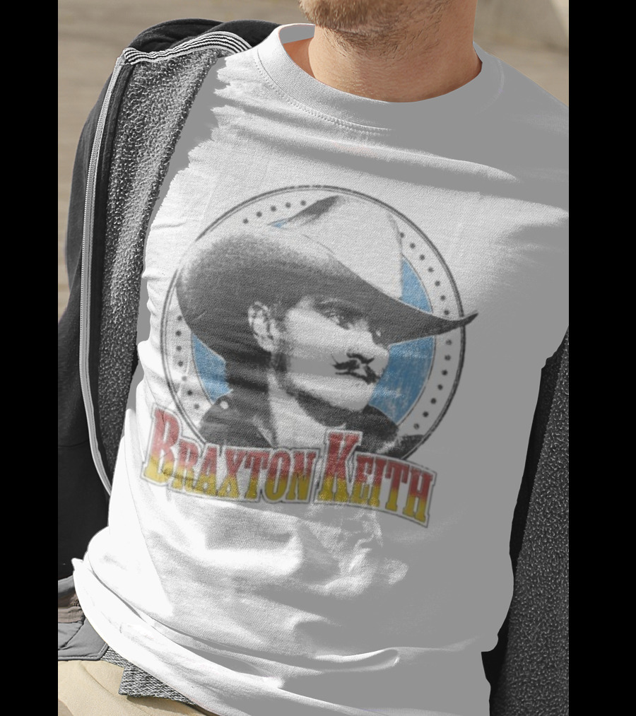 Braxton Keith Western Cowboy Style Headshot Retro Design T-Shirt