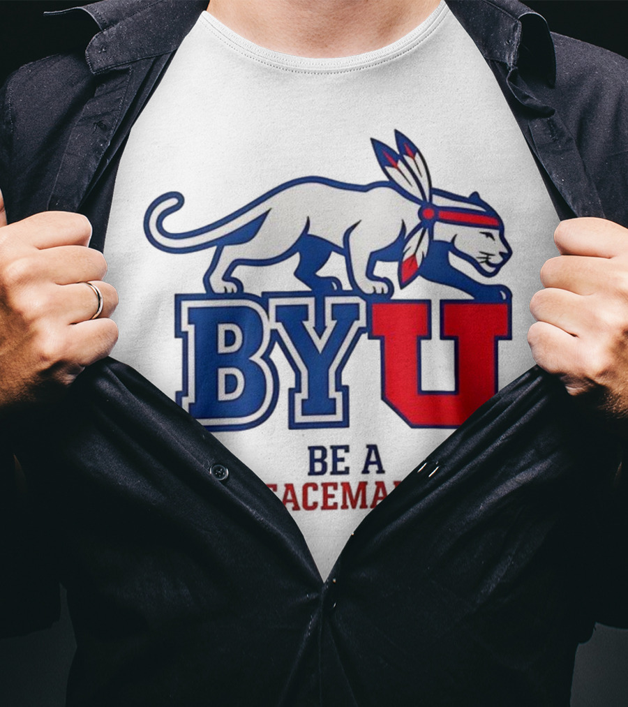 BYU Be A Peacemaker Cougar Logo T-Shirt