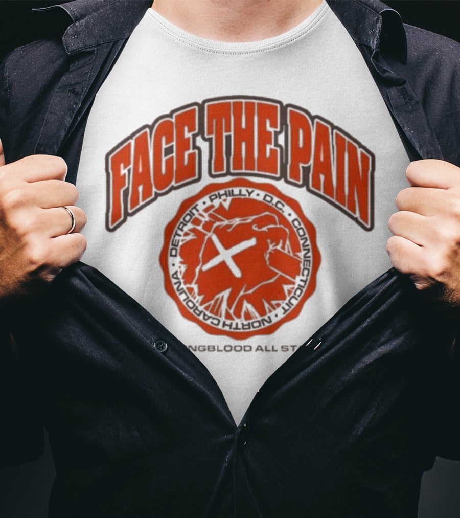 Face The Pain Youngblood All-Stars Detroit Philly Retro Sports Iconography T-Shirt