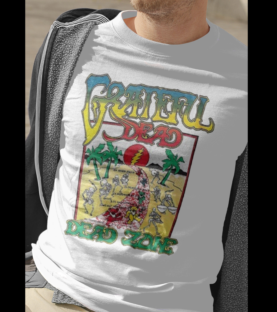 Grateful Dead Skeleton Dead Zone With Desert Scene And Dates T-Shirt