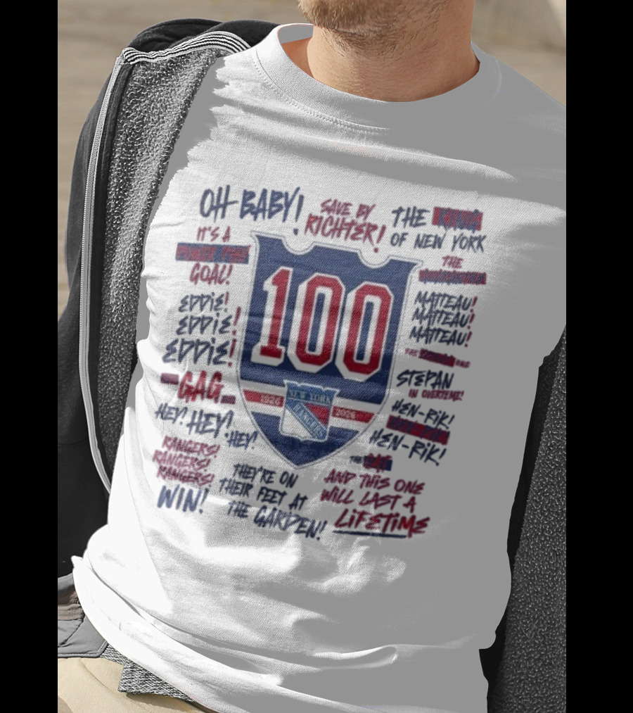 New York Rangers We Bleed Blue Centennial 100th Anniversary 1926-2026 NY Hockey Heritage T-Shirt