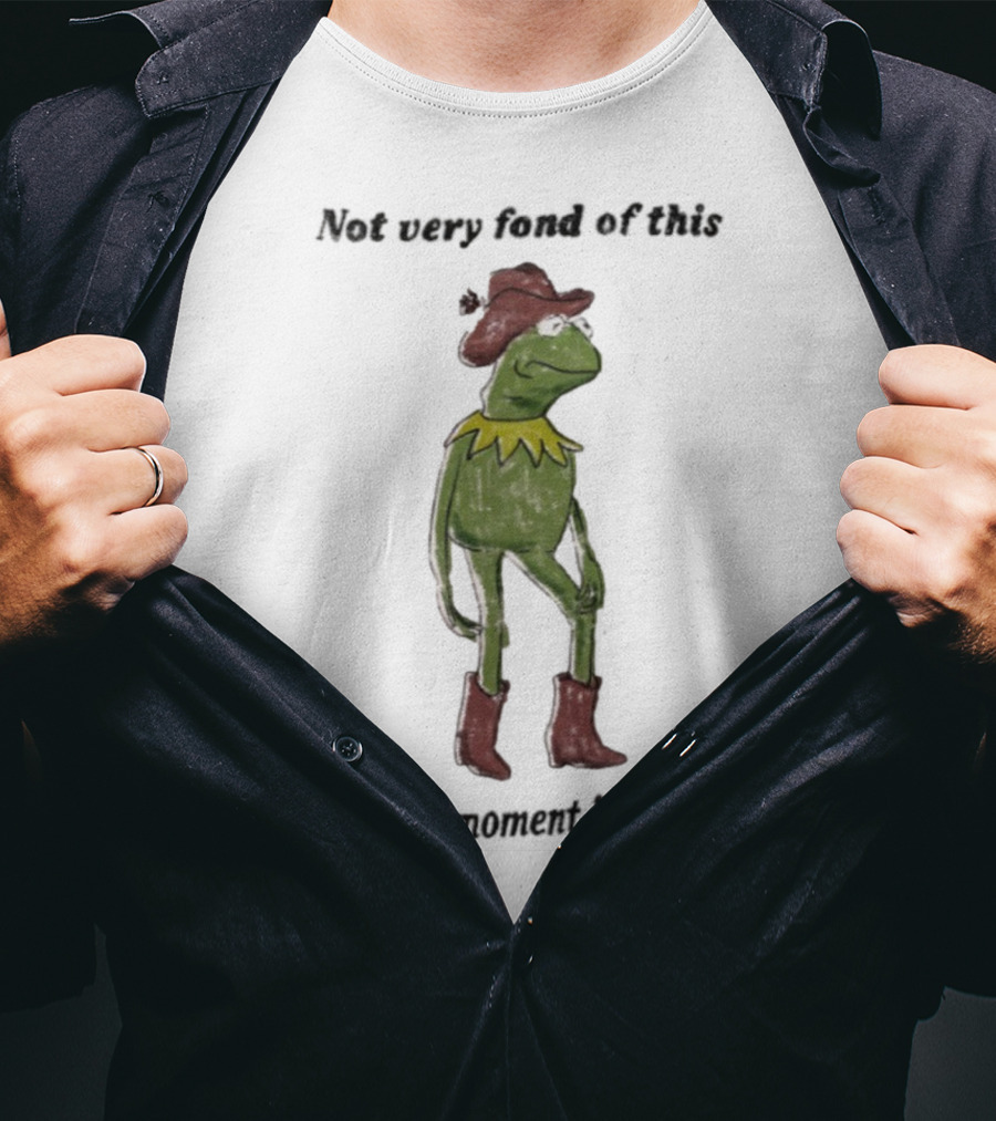 Not Very Fond Of This Present Moment In Time Frog Cowboy Boots Hat T-Shirt