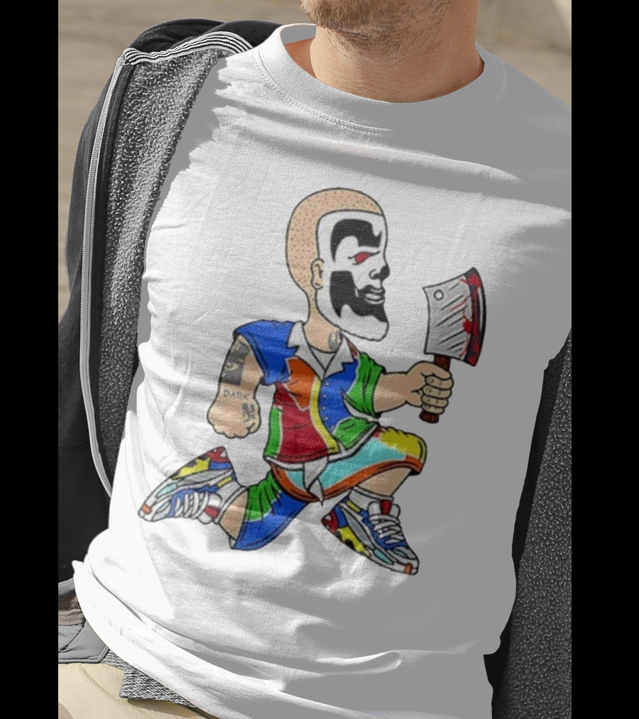 Shaggy Hatchetman Cartoon Insane Clown Posse Juggalo Colorful Style T-Shirt