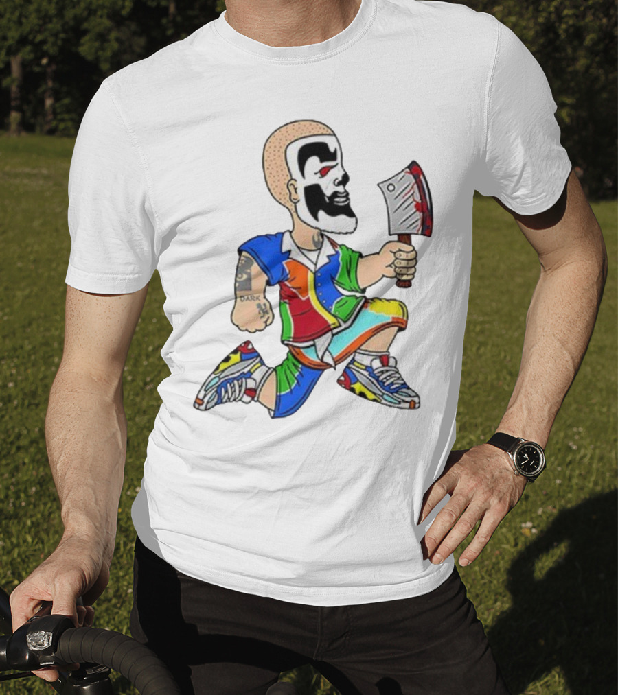 Shaggy Hatchetman Cartoon Insane Clown Posse Juggalo Colorful Style T-Shirt