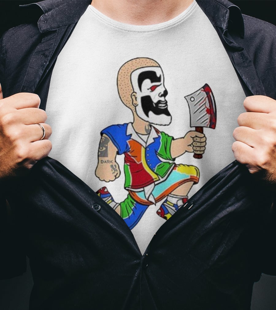 Shaggy Hatchetman Cartoon Insane Clown Posse Juggalo Colorful Style T-Shirt