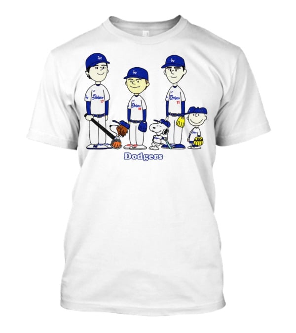 Dodgers Snoopy Peanuts Yoshinobu Yamamoto Shohei Ohtani Tommy Edman MLB Baseball T-Shirt