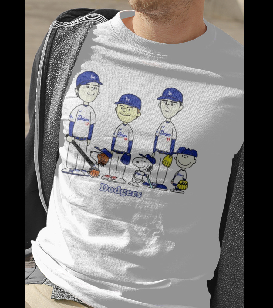 Dodgers Snoopy Peanuts Yoshinobu Yamamoto Shohei Ohtani Tommy Edman MLB Baseball T-Shirt