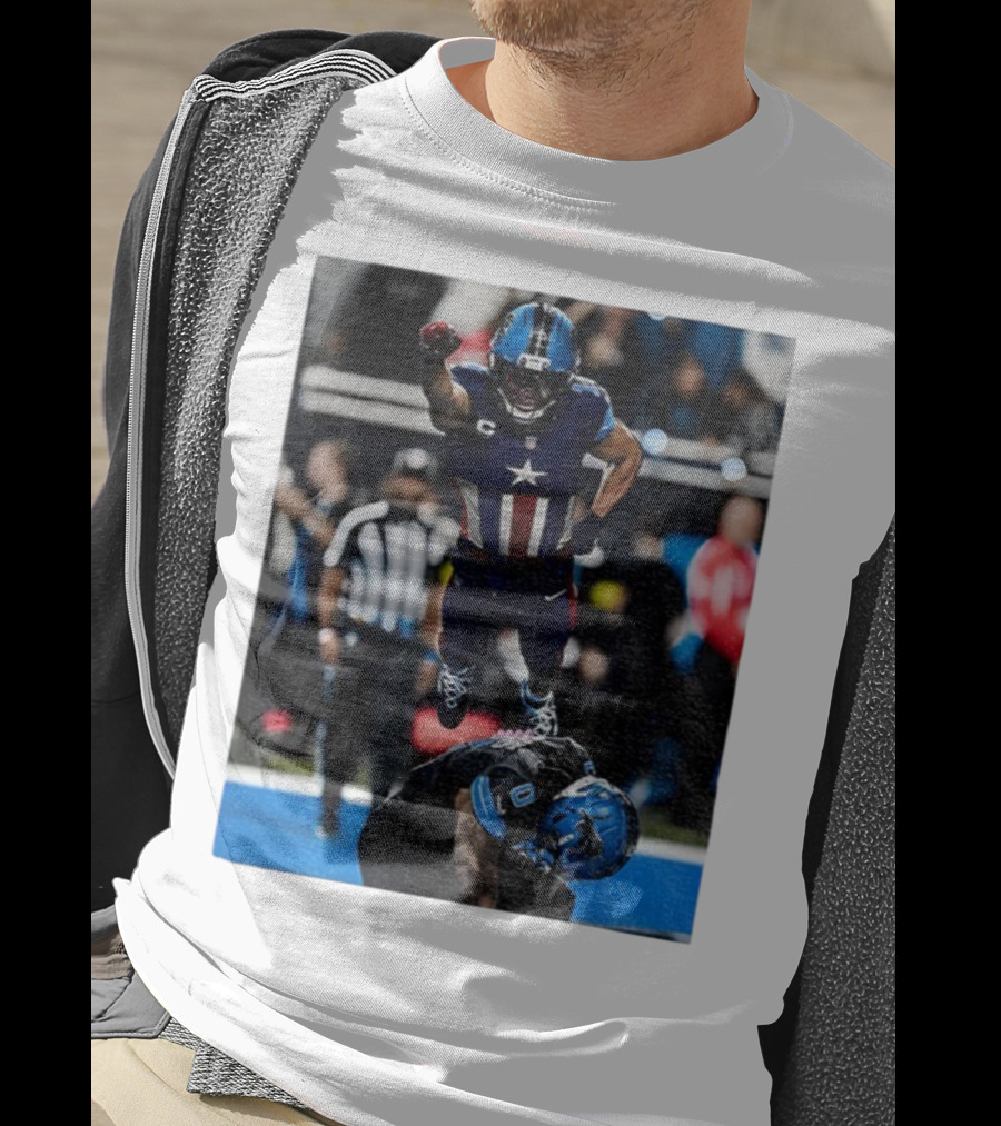 Detroit Lions Amon Ra St Brown Jahmyr Gibbs Captain America Spider-Man NFL Football T-Shirt
