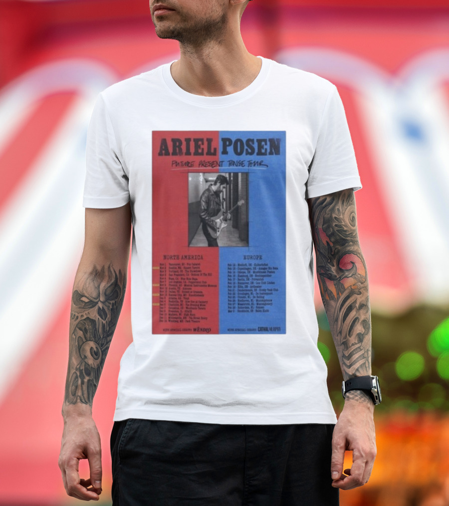 Ariel Posen Future Present Tense Tour North America Europe 2025 2026 Special Guests Wendigo Cathal Murphy T-Shirt