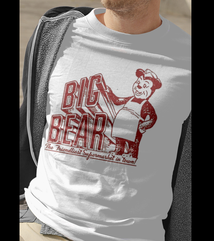 Big Bear The Friendliest Supermarket In The Town San Diego Retro Chef Logo T-Shirt