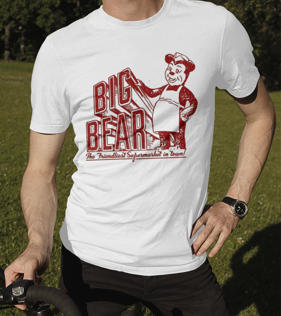 Big Bear The Friendliest Supermarket In The Town San Diego Retro Chef Logo T-Shirt