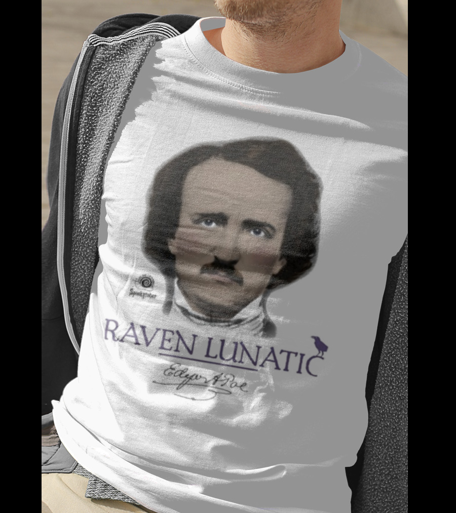 Raven Lunatic Edgar Allan Poe T-Shirt