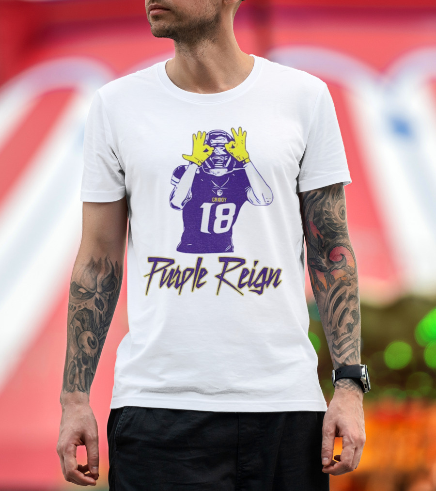 Justin Jefferson Griddy Purple Reign Minnesota Vikings Football 18 T-Shirt