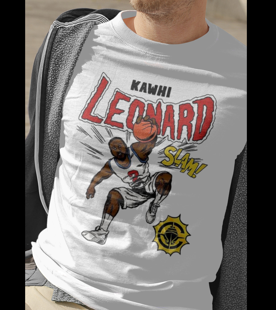 Kawhi Leonard Clippers Slam Comic Book Style Dunk Action T-Shirt