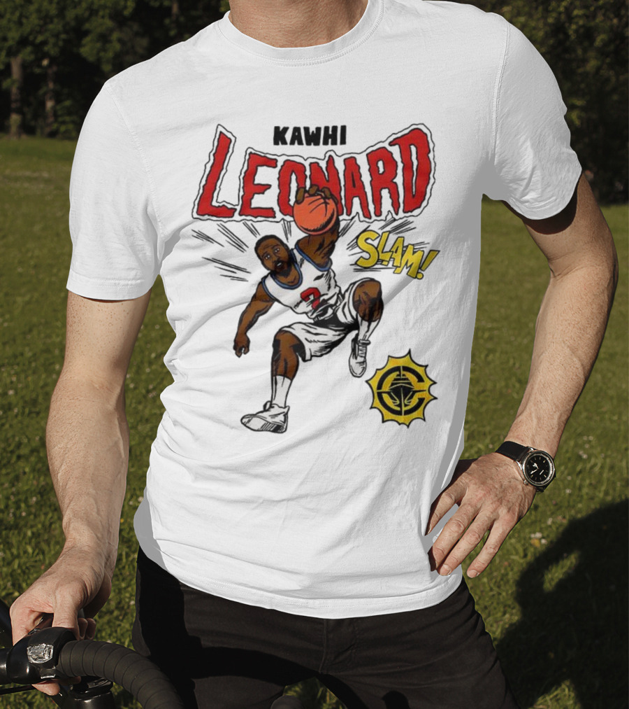 Kawhi Leonard Clippers Slam Comic Book Style Dunk Action T-Shirt