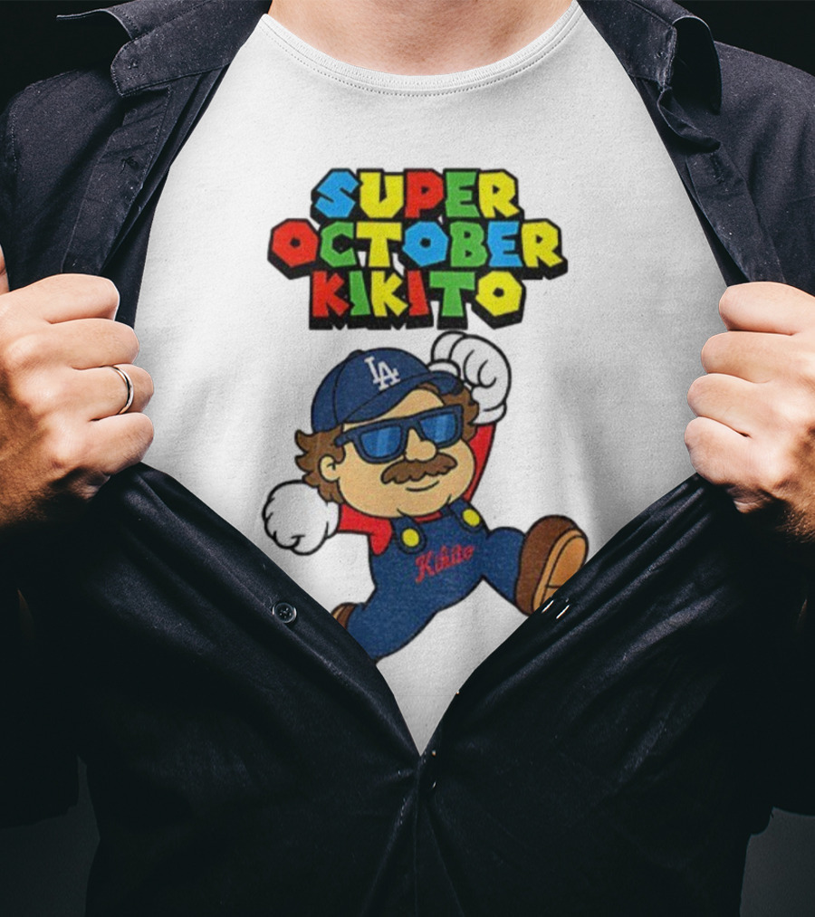 Super October Kikito LA Dodgers Baseball Character With Sunglasses T-Shirt