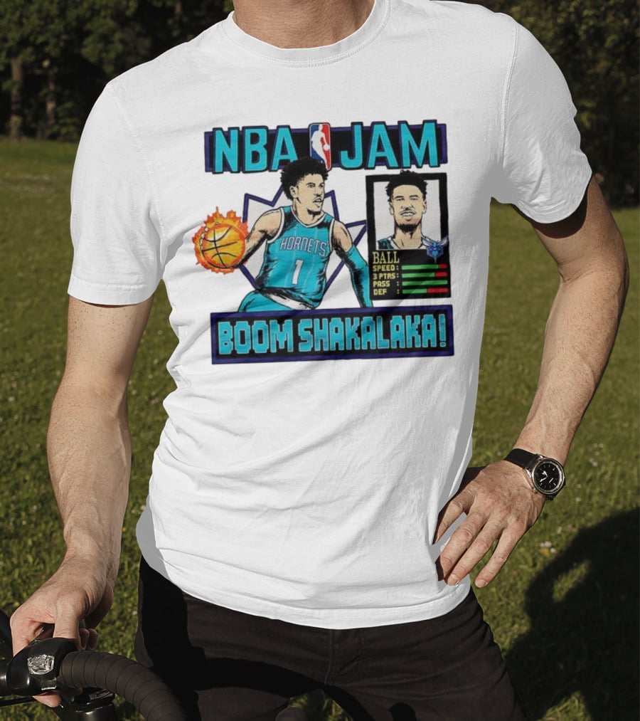 NBA Jam LaMelo Ball Charlotte Hornets Boom Shakalaka Classic Video Game T-Shirt
