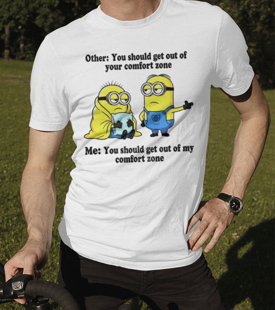Minion Comfort Zone Quote With Blanket And Pajamas T-Shirt