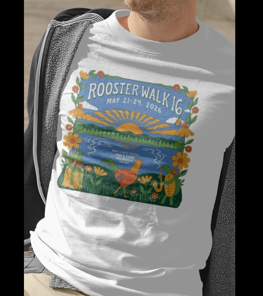 Rooster Walk 16 May 21-24 2026 Pop’s Farm Music & Arts Festival Martinsville Virginia T-Shirt