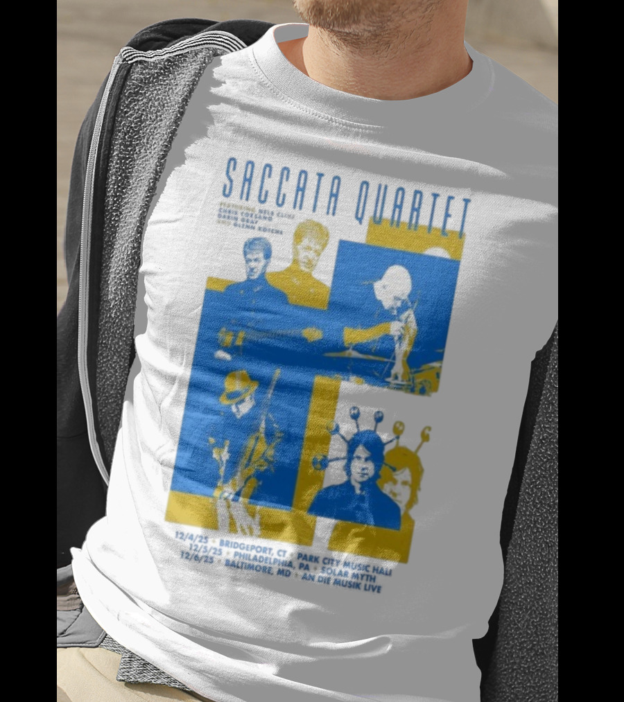 Saccata Quartet Tour December 2025 European Jazz Fusion Concert Dates T-Shirt